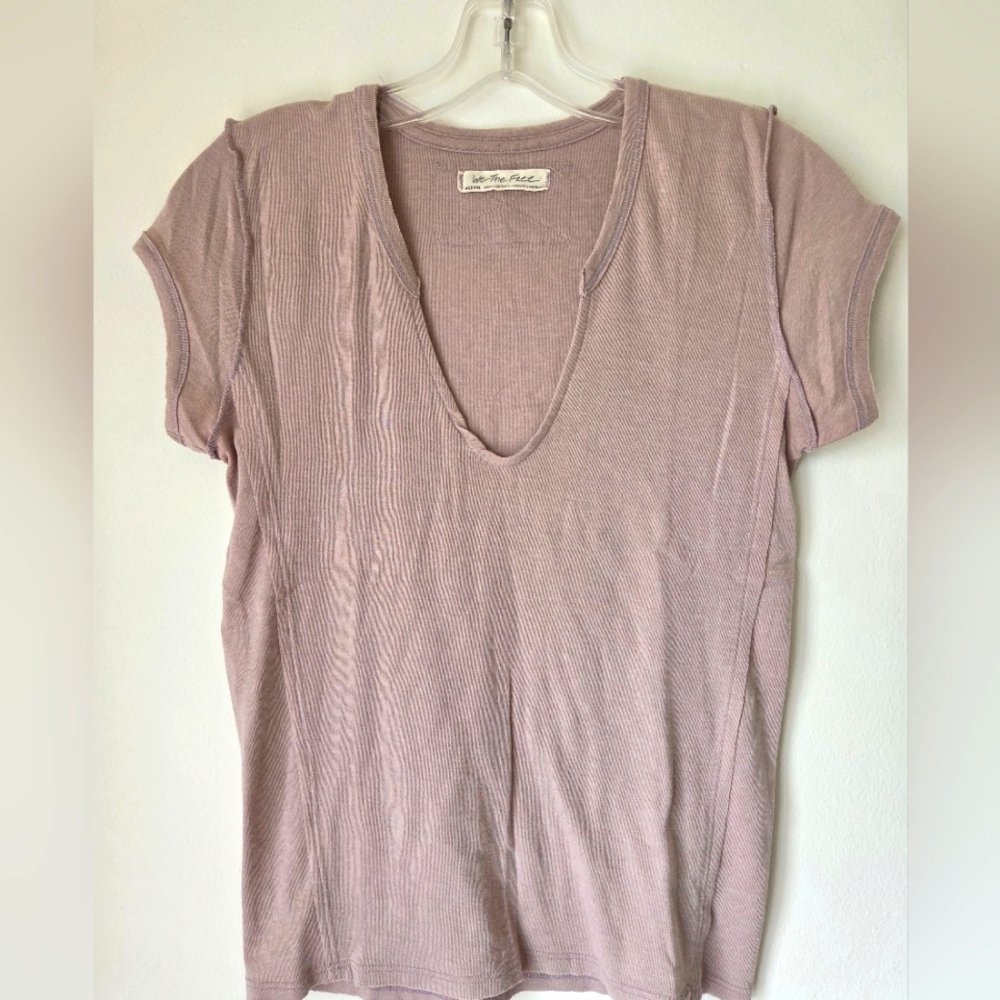 We The Free Cotton Short Sleeve Tee Shirt Coco Color
